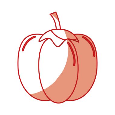 siluet biber organik sağlıklı sebze, vektör çizim