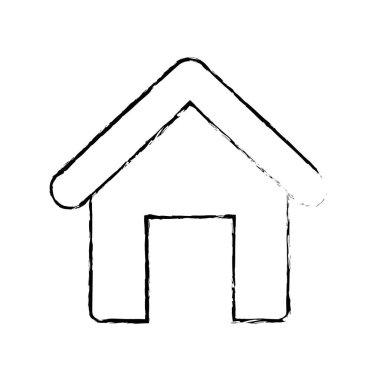 Şekil ev nesne çatı ve kapı vektör çizim ile