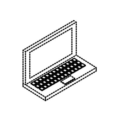 Sosyal bilgiler noktalı şekil teknoloji laptop bağlamak vektör çizim