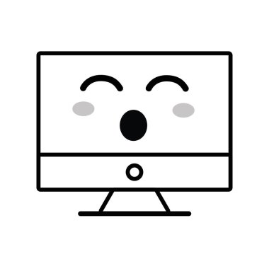 satır kawaii şirin komik bilgisayar teknoloji vektör çizim