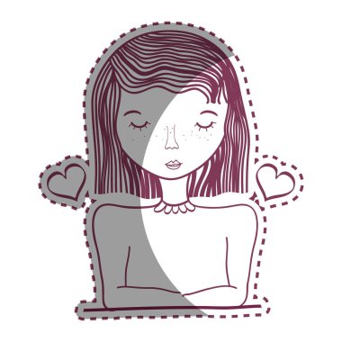 yakın gözler ve kalpler, kadın ile vektör çizim tasarım
