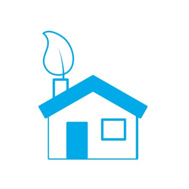 siluet ev ekolojik yaprak çevre bakım vektör çizim için