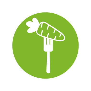 etiket taze havuç doğal salata, vektör çizim prepair