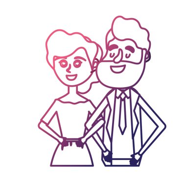 satır mutlu çift birlikte ve romantik kutlama vektör çizim