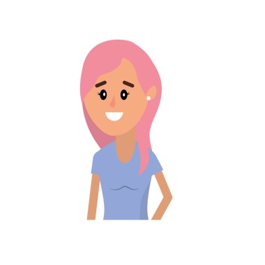 kadın saç modeli ve bluz tasarım vektör çizim ile