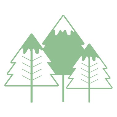 siluet güzellik doğal çam ağacı tasarlamak vektör