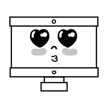 satır kawaii şirin ihale bilgisayar teknoloji vektör çizim