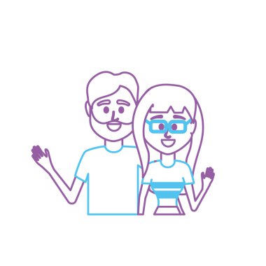 satır çift ile birlikte rahat kıyafetler illüstrasyon tasarım vektör