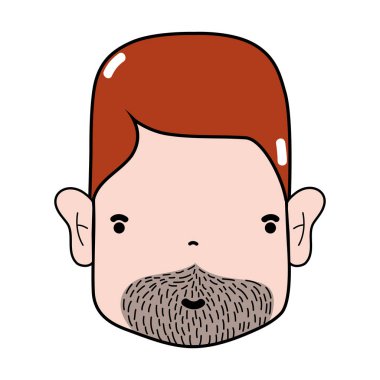 Adam yüz saç ve sakal vektör çizim ile