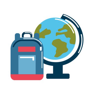 Dünya plenet Resepsiyon çalışma çanta, vektör çizim ile