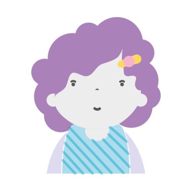 güzellik kız saç modeli için kawaii avatar vektör çizim ile