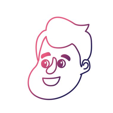 satır avatar adam yüz saç modeli tasarım vektör çizim ile