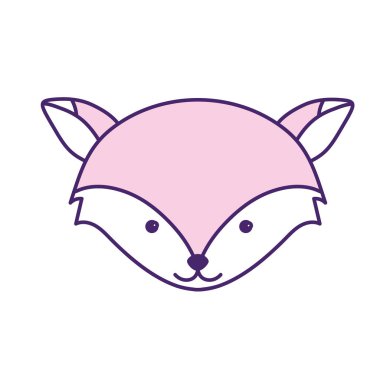 şirin fox baş vahşi hayvan vektör çizim