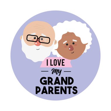 güzel dedesi kafa kutlama ile illüstrasyon vektör