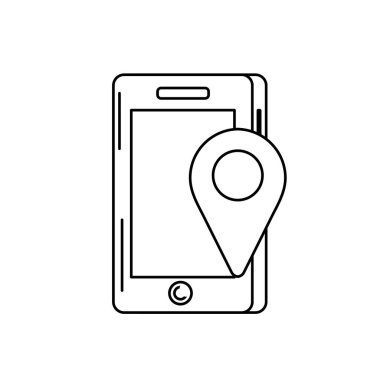 satır smartphone teknoloji konumu harita sembol vektör çizim ile