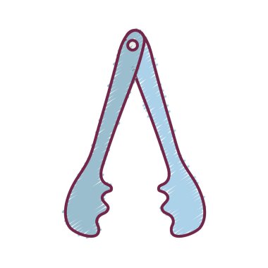 vektör çizim pişirmek için kullanılan mutfak malzemesi maşa