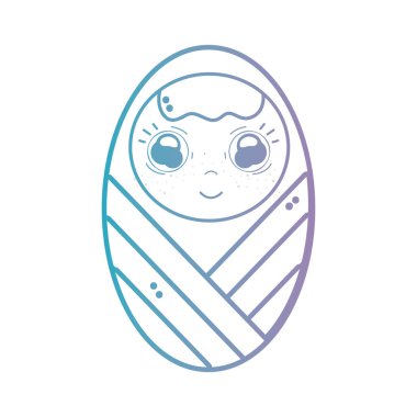 satır şirin bebek çocuk battaniye ve saç şekli vektör çizim ile