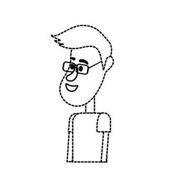 vektör çizim şekli şirin adam giyim ve saç modeli tasarım ile noktalı