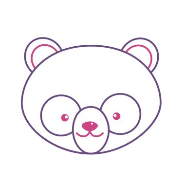 vahşi hayvan vektör çizim siluet sevimli panda baş