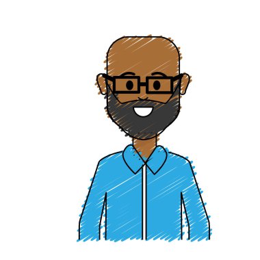 adam sakal, gözlük ve rahat bez, vektör çizim