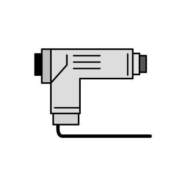 gri tonlamalı tabanca araç araba servisi onarım vektör çizim