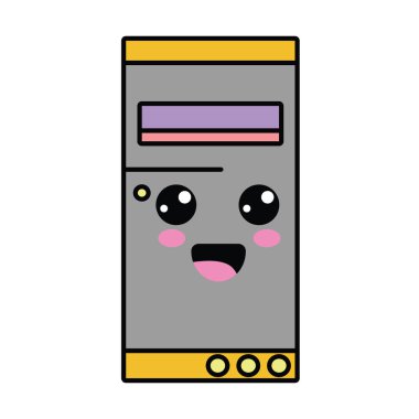 Kawaii şirin mutlu sabit disk vektör çizim