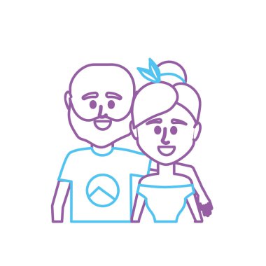 satır çift ile birlikte rahat kıyafetler illüstrasyon tasarım vektör