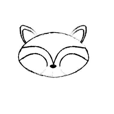 Şekil rakun baş vahşi sevimli hayvan vektör çizim