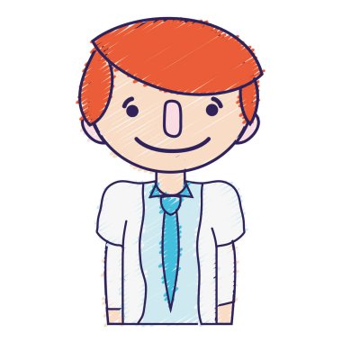 giysilerini ve saç modeli ile sevimli çocuk illüstrasyon vektör