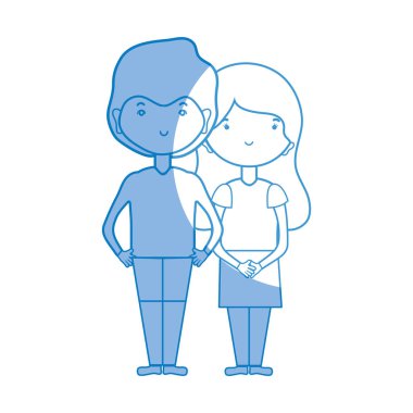 illüstrasyon siluet güzellik çift ile birlikte saç modeli tasarım vektör