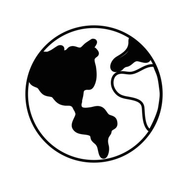 kontur Dünya gezegenin doğal ekoloji bakım vektör çizim için