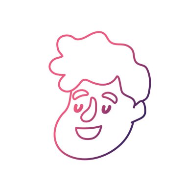 satır avatar adam yüz saç modeli tasarım vektör çizim ile