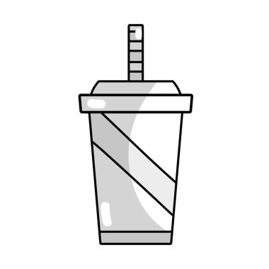 vektör çizim içmek için plastik kap içinde satır lezzetli ferahlık