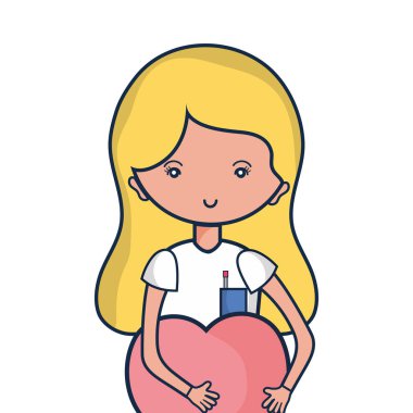 uzman kadın doktor kalp vektör çizim ile