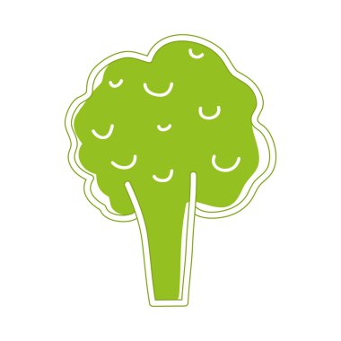 Sağlık brokoli sebze kutsal kişilerin resmi, vektör çizim tasarım