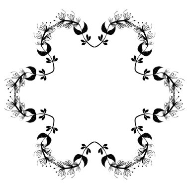 rustik bitkilerin dalları şeklinde çiçek dekorasyon, vektör çizim tasarım