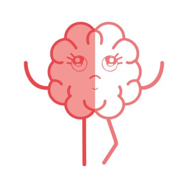 simge çok güzel kawaii beyin ifade, vektör çizim