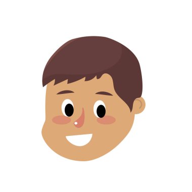 Avatar çocuk kafa saç modeli tasarımı ile illüstrasyon vektör