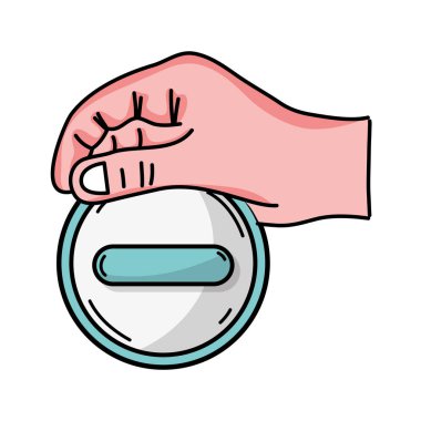 İnsanlar vektör çizim yardımcı olmak için Tıp sembolü ile el