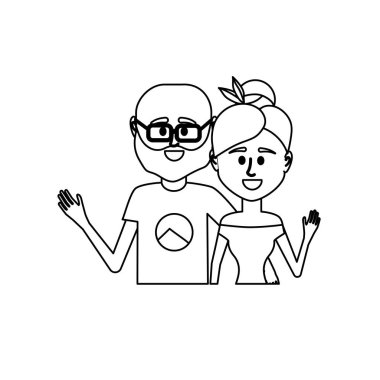 satır çift ile birlikte rahat kıyafetler illüstrasyon tasarım vektör