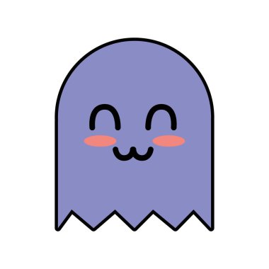 Kawaii şirin mutlu video oyunu karakteri vektör çizim