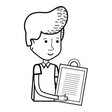 siluet teslimatçı teslim listesi, vektör çizim tasarım ile