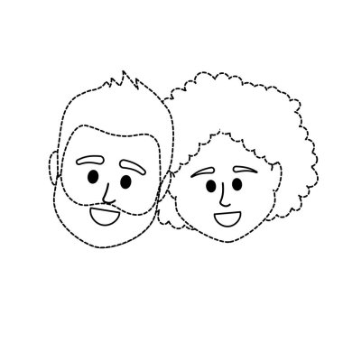 noktalı şekli çift kafa ile birlikte saç modeli tasarlamak vektör