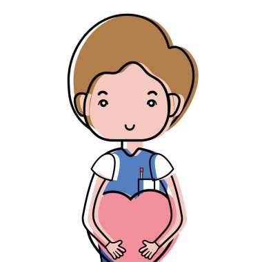 uzman adam doktor kalp vektör çizim ile