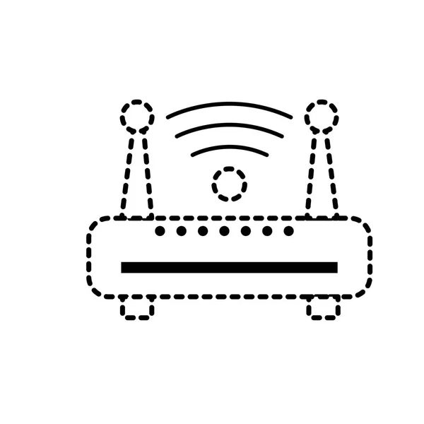 点線図形ルーター Wifi 接続ネットワーク技術ベクトル図 — ストックベクタ