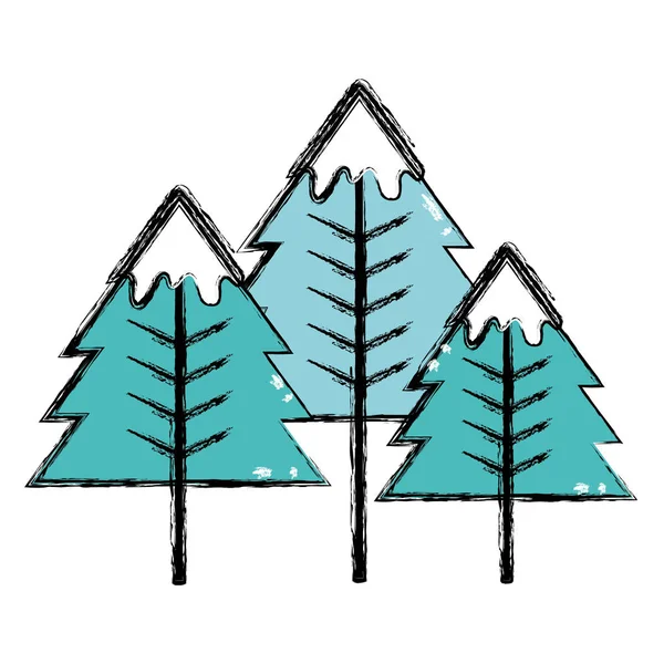 Beauty Natuurlijke Pine Tree Ontwerp Vectorillustratie — Stockvector