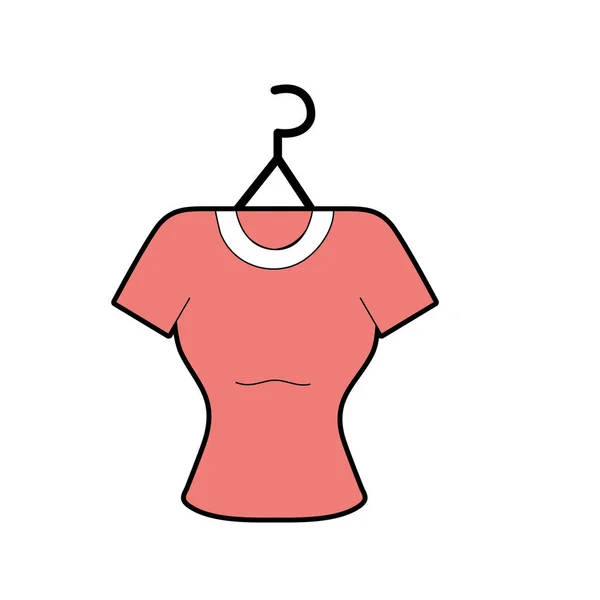 Achats Vêtements Sur Marché Avec Illustration Vectorielle Design Style — Image vectorielle