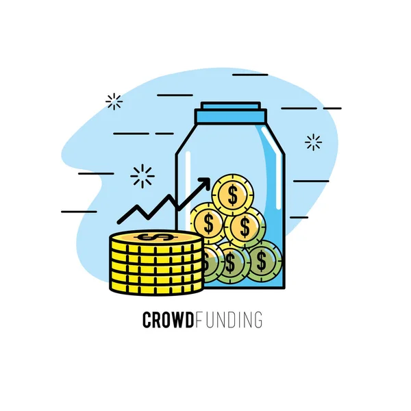 Crowndfunding Projet Financement Pour Soutenir Illustration Vectorielle — Image vectorielle