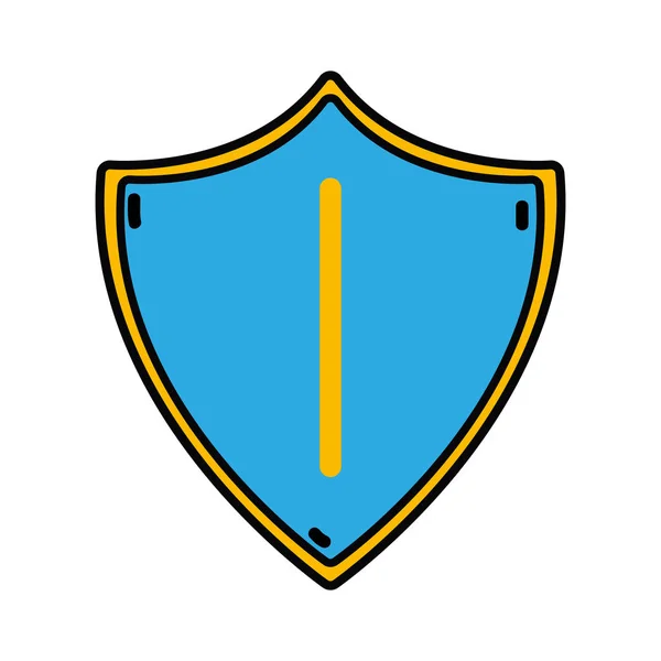 Escudo Seguridad Protección Tecnología Icono Vector Ilustración — Archivo Imágenes Vectoriales