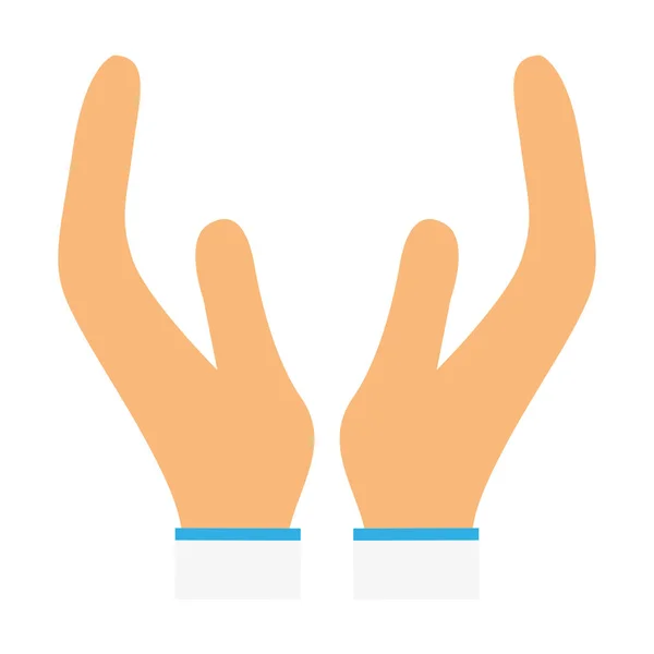 Pessoa Mãos Símbolo Sobre Fundo Branco Vetor Ilustração — Vetor de Stock